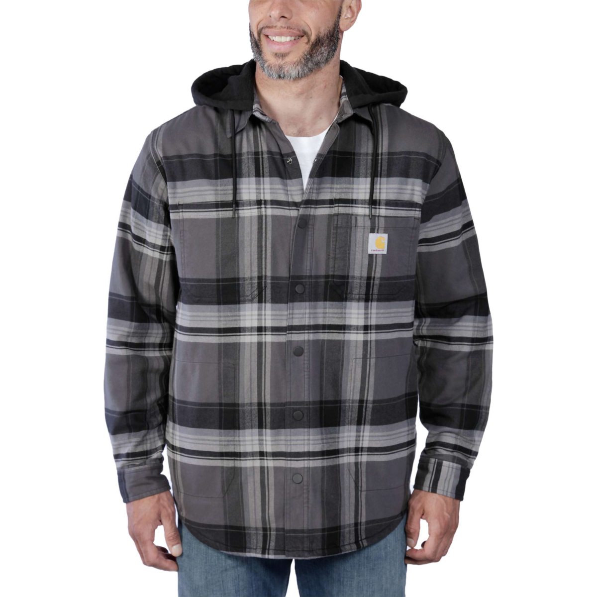 Rugged Flex™ Relaxed Fit Flannel Fleece Lined Hooded Shirt Jac