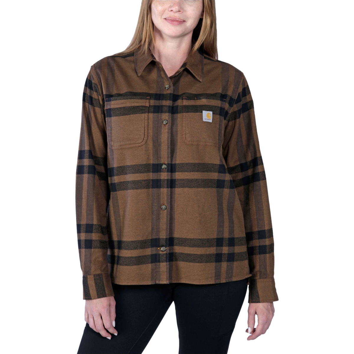 Rugged Flex™ Loose Fit Midweight Flannel Long-Sleeve Plaid Shirt