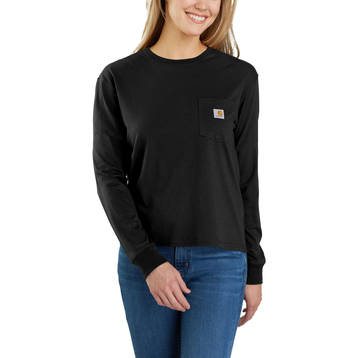 Relaxed Fit Lightweight Long-Sleeve Pocket T-Shirt