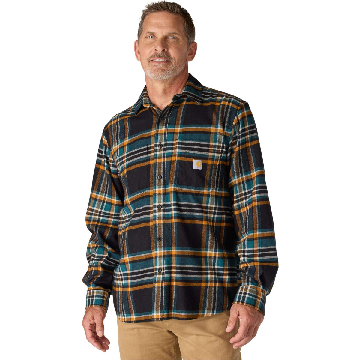 Rugged Flex™ Relaxed Fit Midweight Flannel Long-Sleeve Plaid Shirt