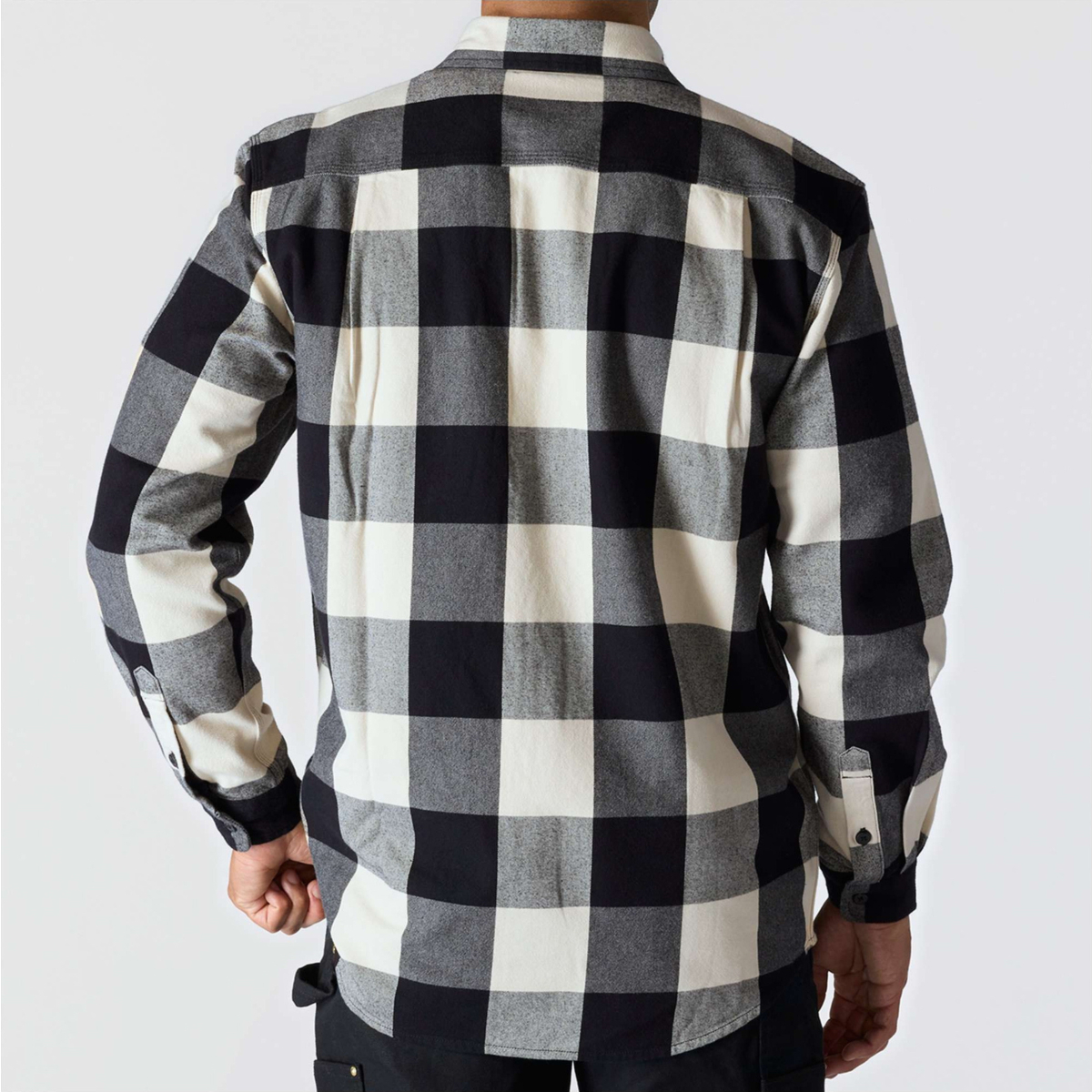Loose Fit Heavyweight Flannel Long-Sleeve Plaid Shirt