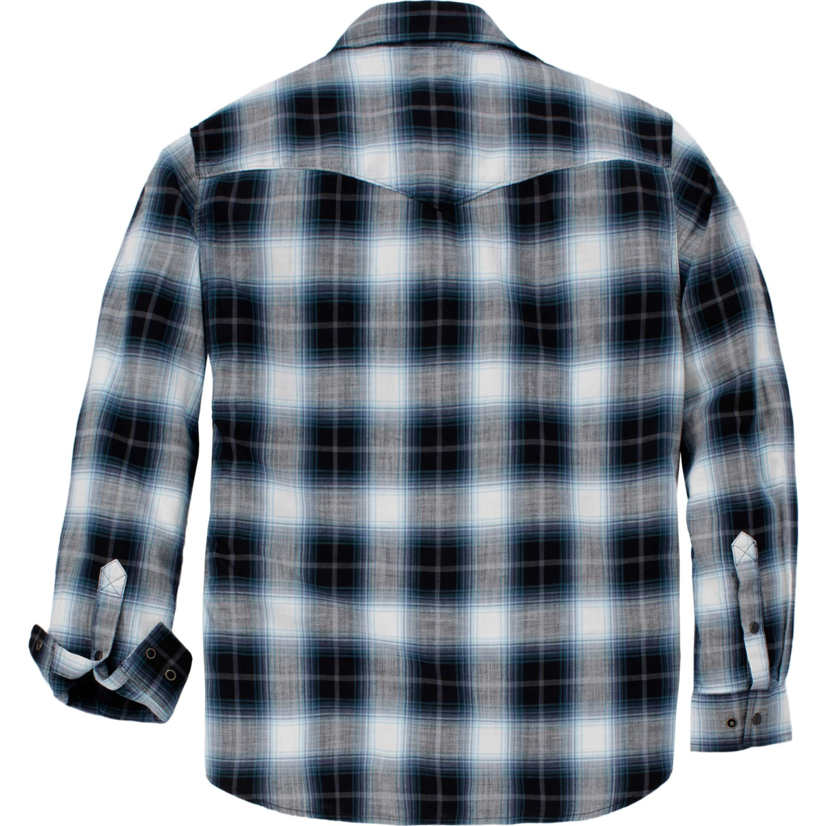 Montana Rugged Flex™ Relaxed Fit Lightweight Long-Sleeve Press-Stud Front Check Shirt