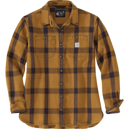 Loose Fit Heavyweight Twill Long-Sleeve Plaid Shirt